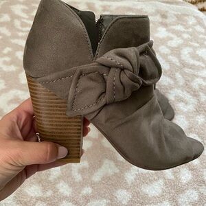 Indigo Tan Ankle Booties with Ruched Detail